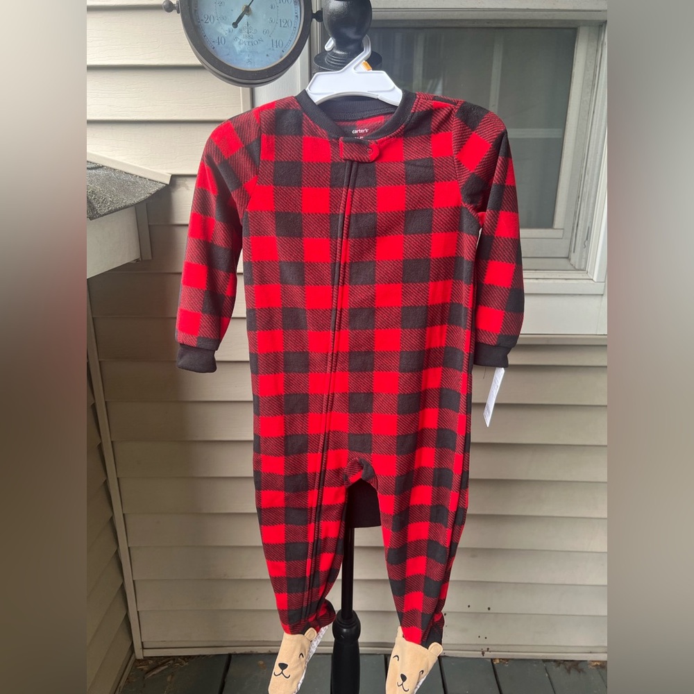 Carter's Black and Red Plaid Outfit